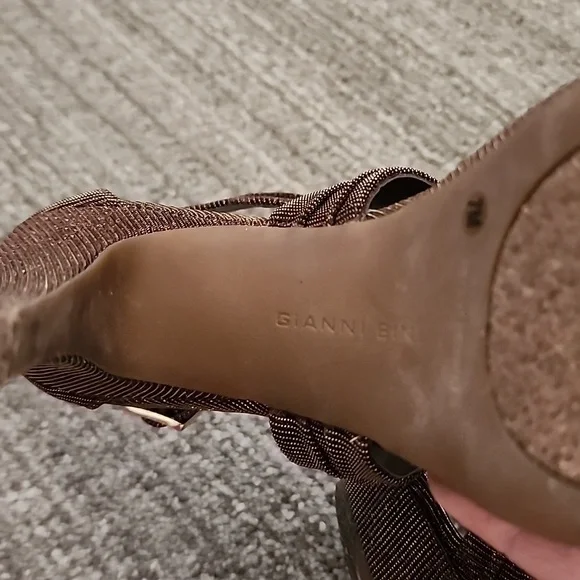 GIANNI BINI Strappy Bronze Platform Heels - Picture 12 of 14